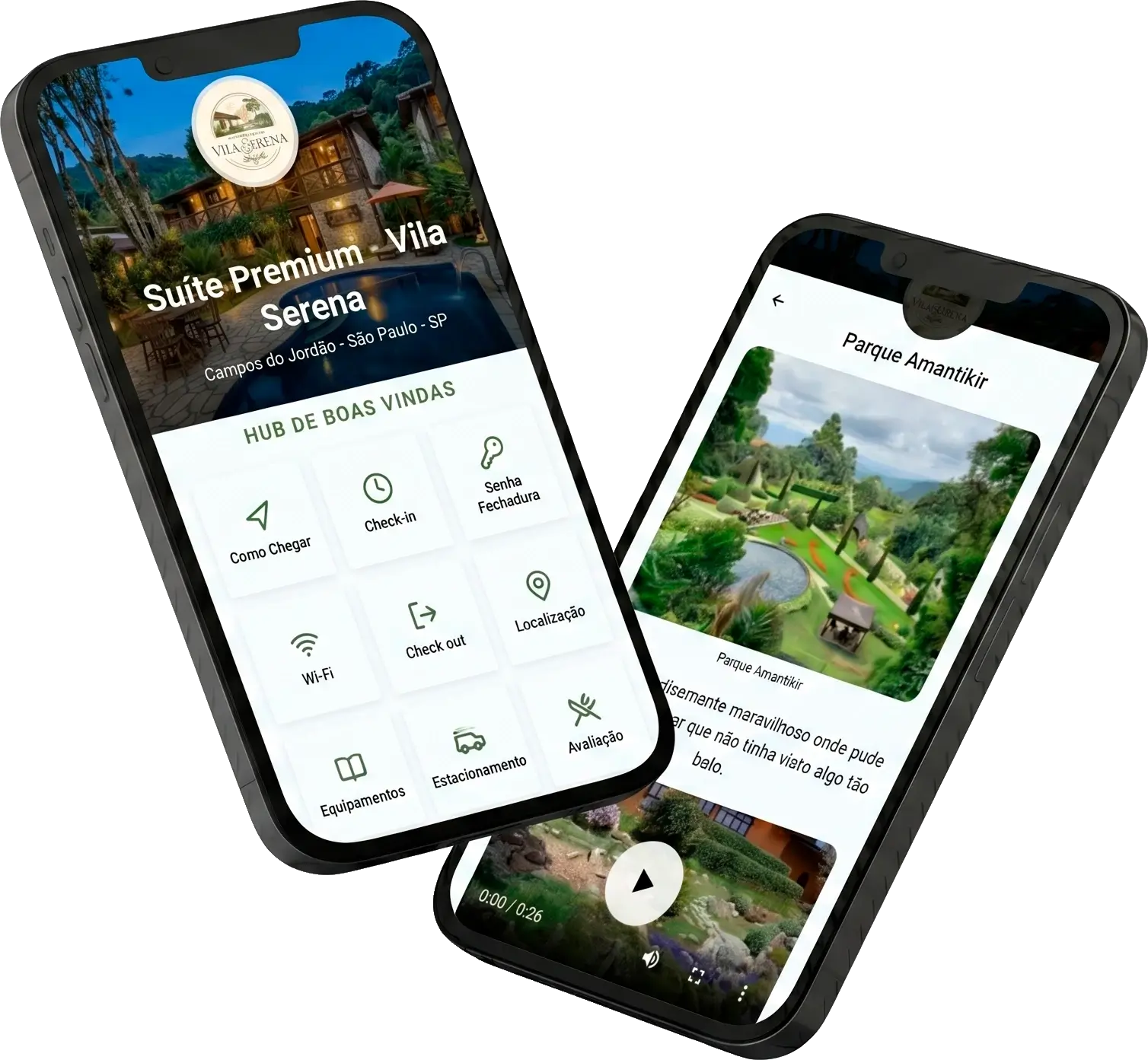 Welcome Hub da Vila Serena exibido em dois celulares