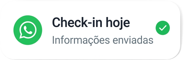Check-in hoje — informações enviadas